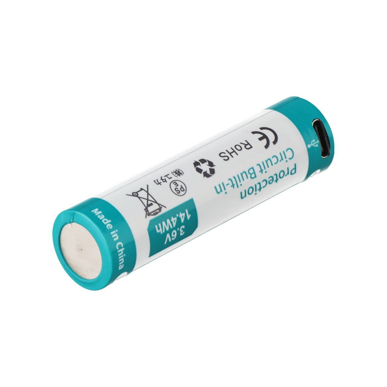 18650 Li-Ion Akku P1840TC 4000mAh, 3,6 / 3,7 V, 70,2x18,8mm, PCB geschützt, USB-C Ladefunktion-2