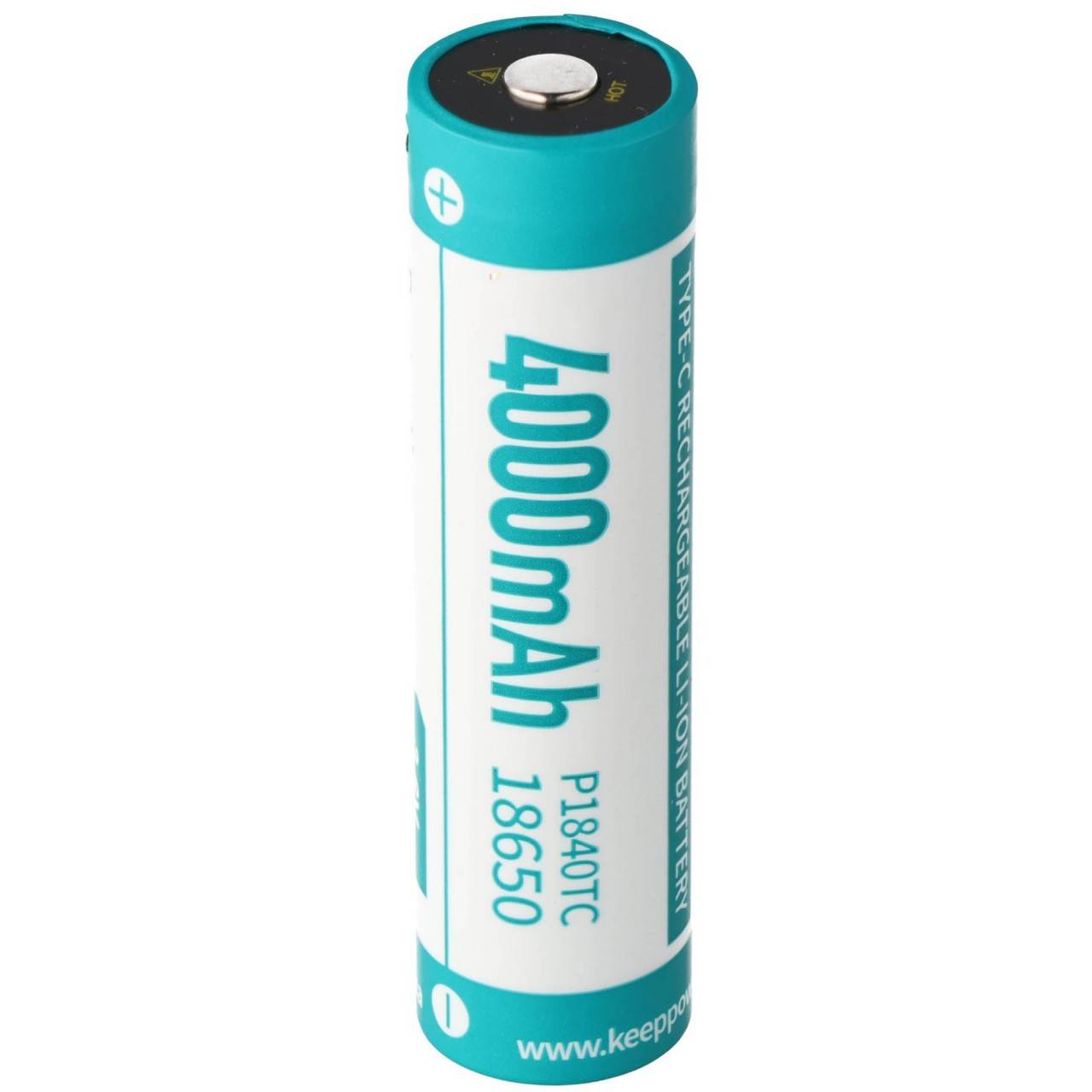 18650 Li-Ion Akku P1840TC 4000mAh, 3,6 / 3,7 V, 70,2x18,8mm, PCB geschützt, USB-C Ladefunktion-0