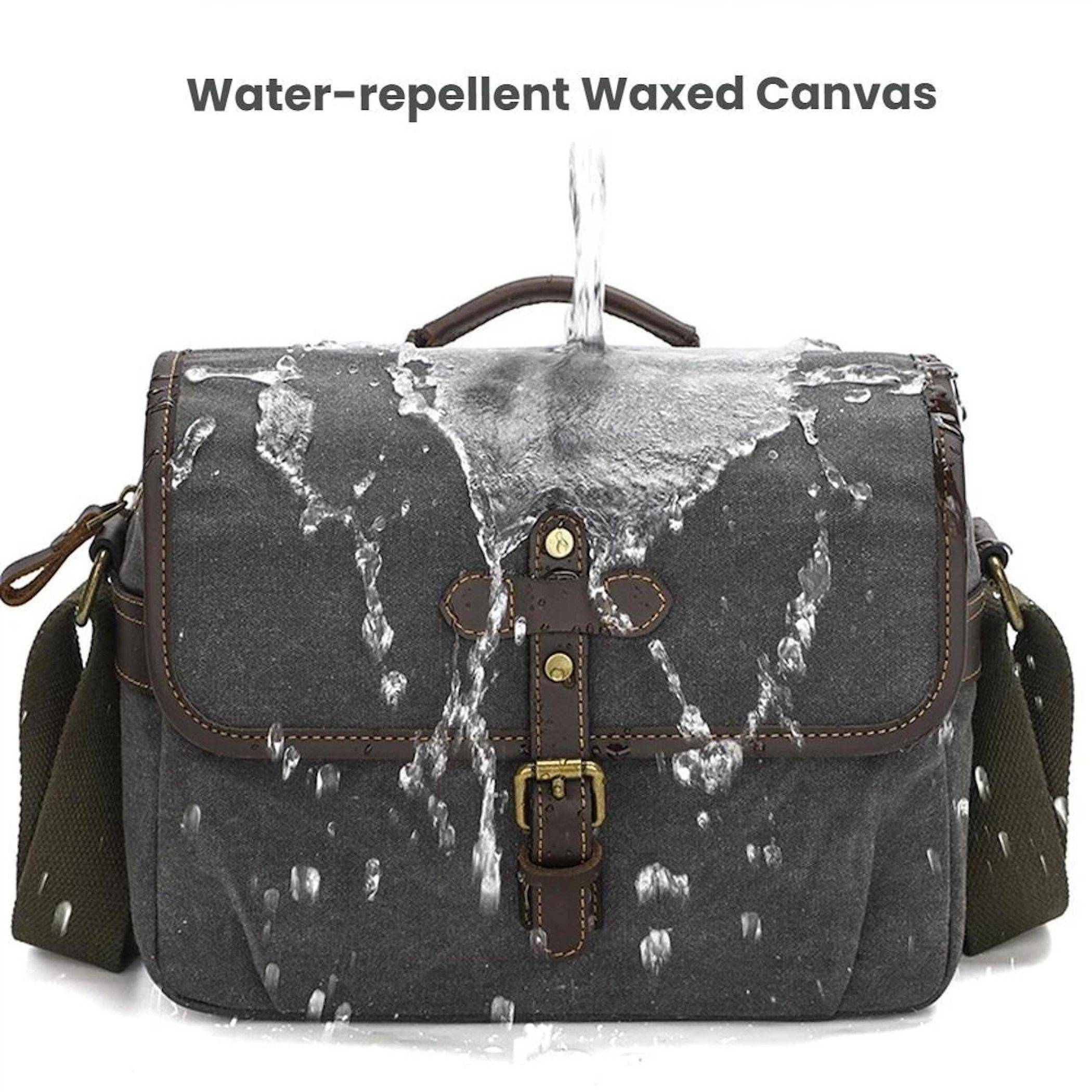 Canvas Kamera Tasche Messenger mit Trennfächern Größe L Gelb-2