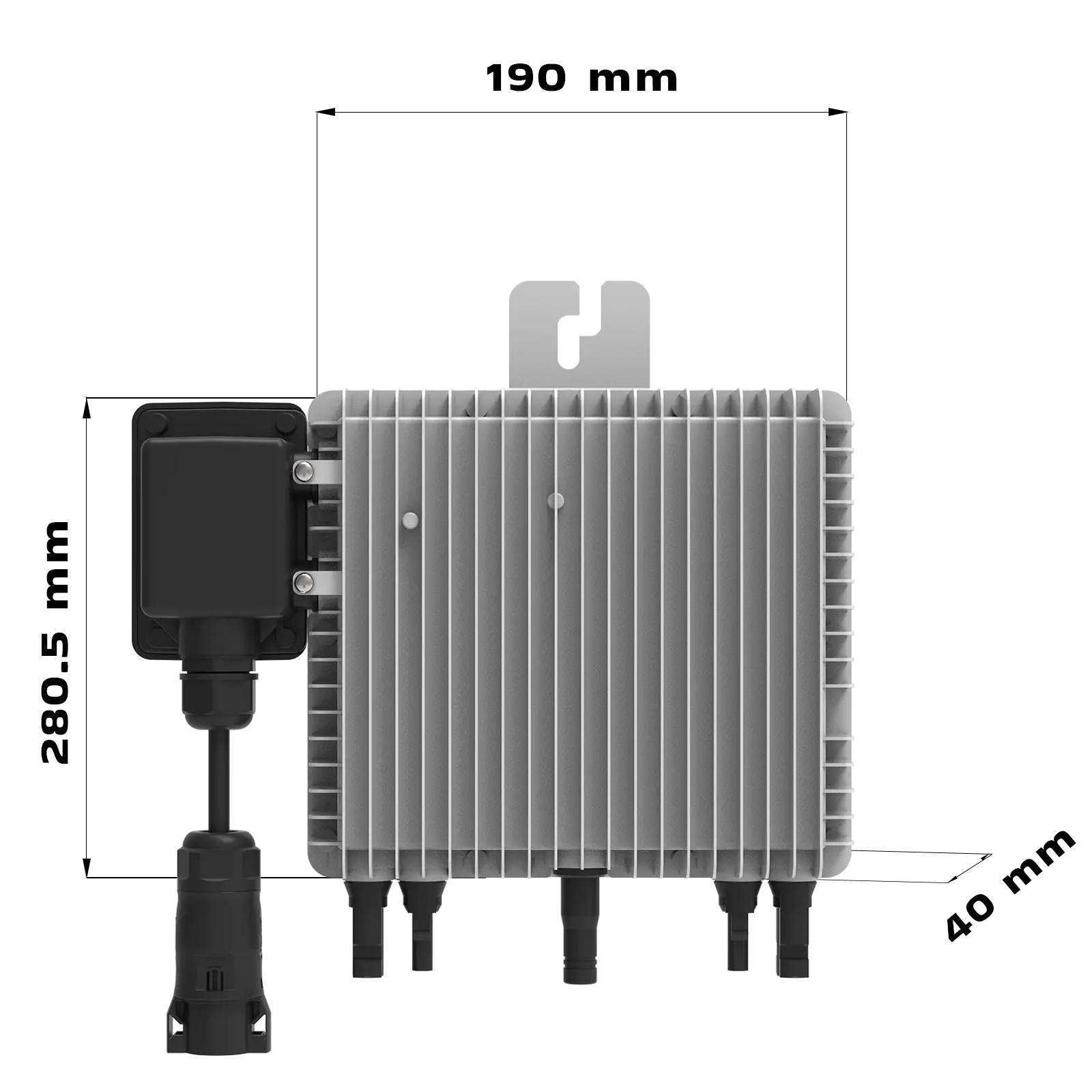 1000W Balkonkraftwerk BIFAZIAL FULLBLACK komplett Steckdose DEYE 800W Wechselrichter, Solaranlage 2x500W Glas-Glas-3