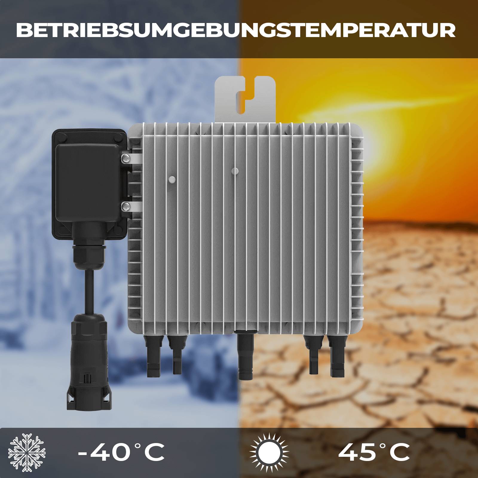 1000W Balkonkraftwerk BIFAZIAL FULLBLACK komplett Steckdose DEYE 800W Wechselrichter, Solaranlage 2x500W Glas-Glas-4