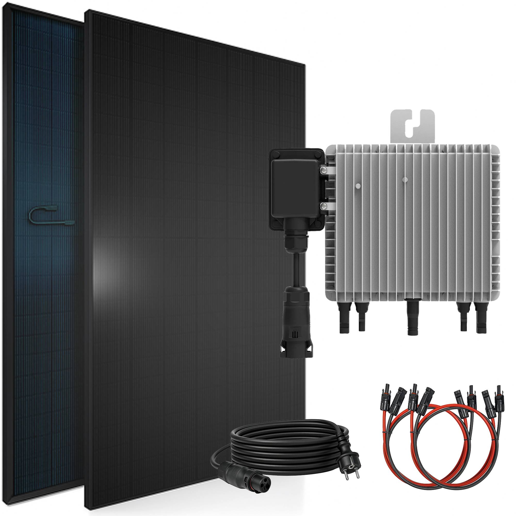 920W Balkonkraftwerk BIFAZIAL FULLBLACK komplett SteckdoseDEYE 800W Wechselrichter, Solaranlage 2x460W Glas-Glas-0
