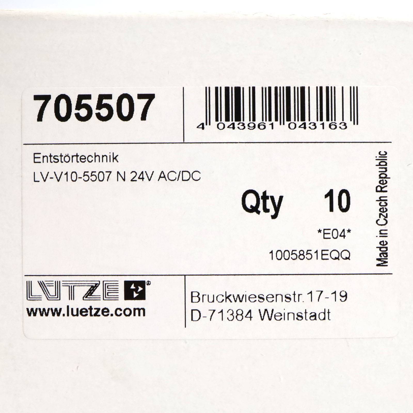 Lütze Stecker LV-V10-5507 N 705507 (10Stk.) OVP-1