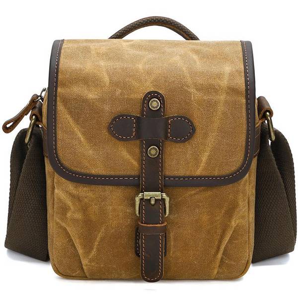 Canvas Kamera Tasche Messenger mit Trennfächern Größe S Gelb