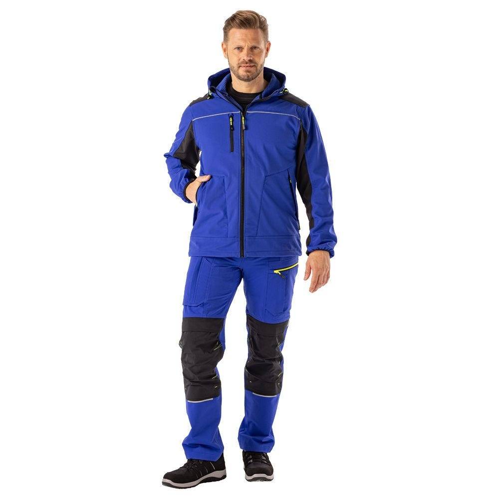 PLANAM rECOline Softshelljacke, 6752, kornblumenblau/schwarz, Größe 4XL-4