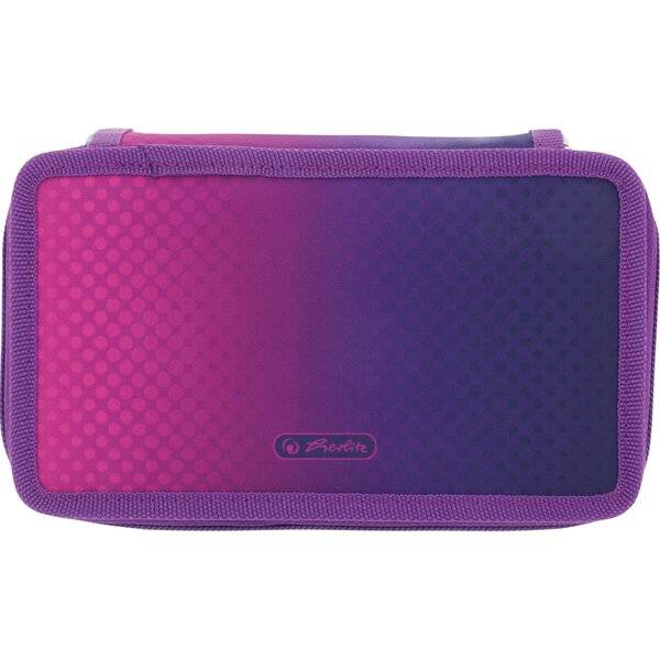 Schüleretui TriCase 31 tlg. Polyester 190x70mm Dip Dye Pink/Purple-1