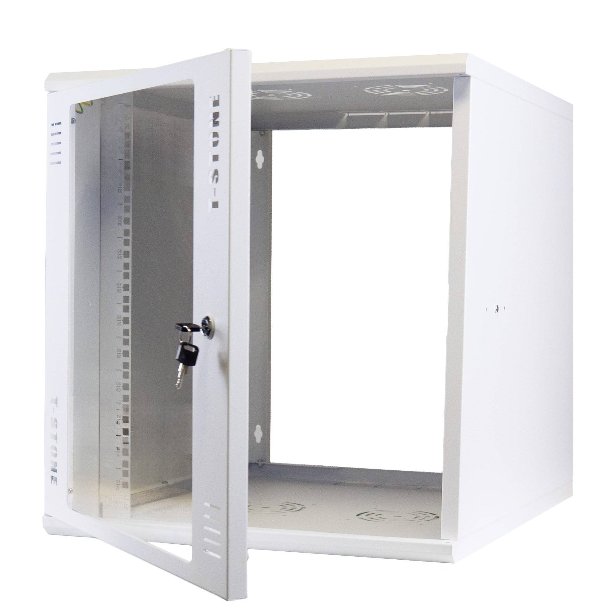19 Zoll Netzwerkschrank – 12 HE Traglast 80 kg unmontiert – Wandmontage 600 mm Tiefe – leichter Aufbau – Flatpack-1