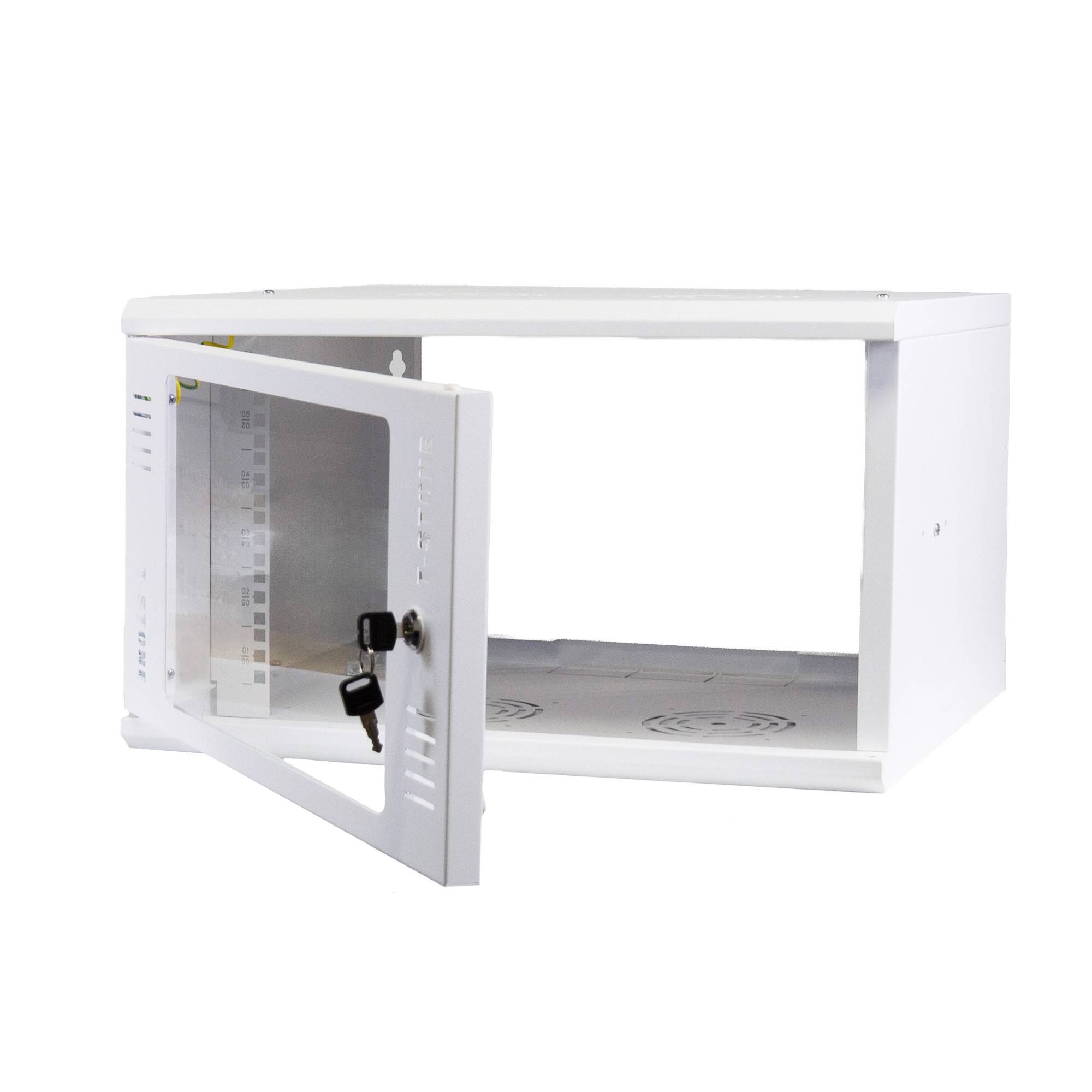 19 Zoll Netzwerkschrank – 6 HE Traglast 80 kg unmontiert – Wandmontage 450 mm Tiefe – leichter Aufbau - Flatpack-0