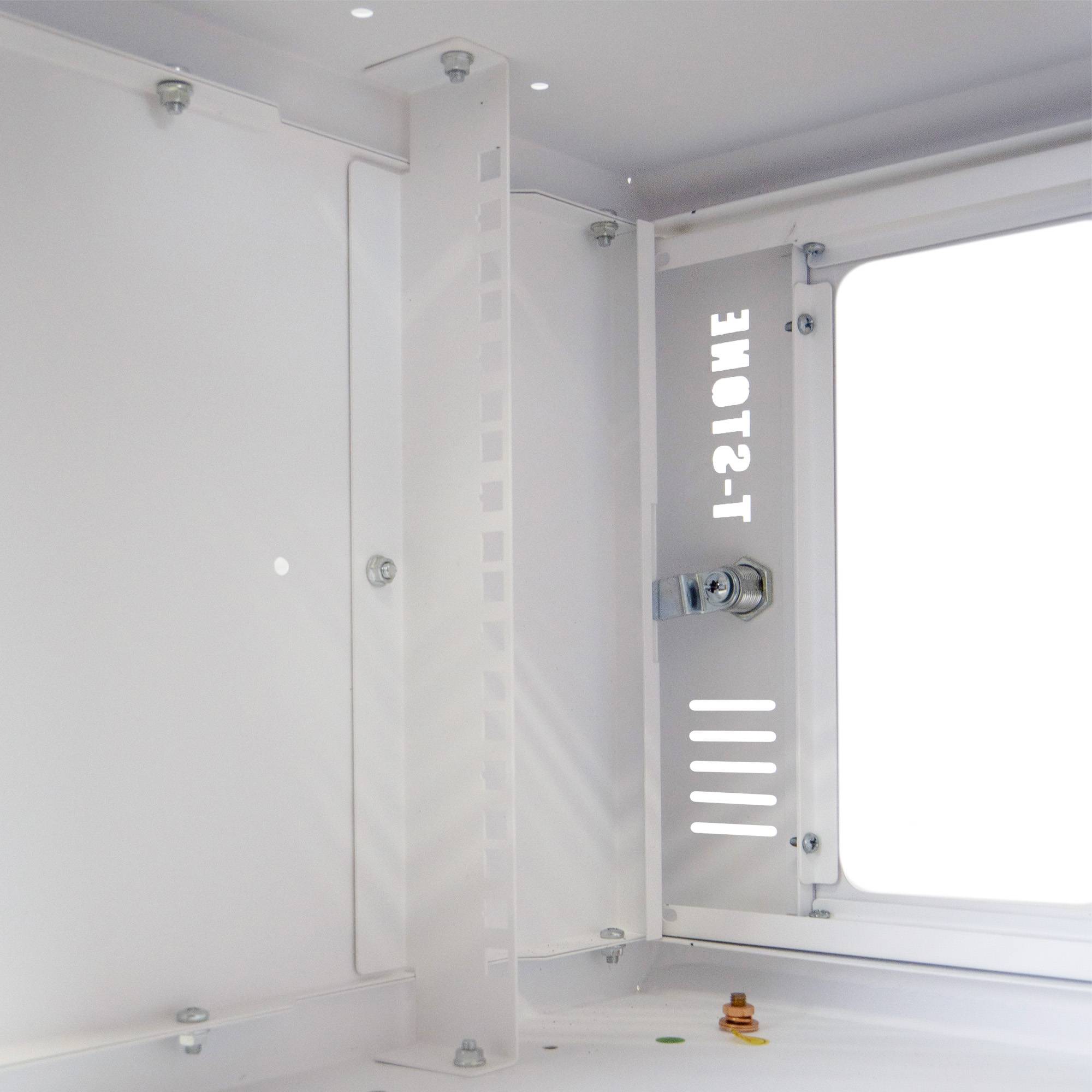 19 Zoll Netzwerkschrank – 6 HE Traglast 80 kg unmontiert – Wandmontage 450 mm Tiefe – leichter Aufbau - Flatpack-2