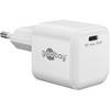 Goobay Nano USB Netzteil 30W Power Delivery GaN Charger, kompaktes universal Ladegerät, USB-C® , Weiß