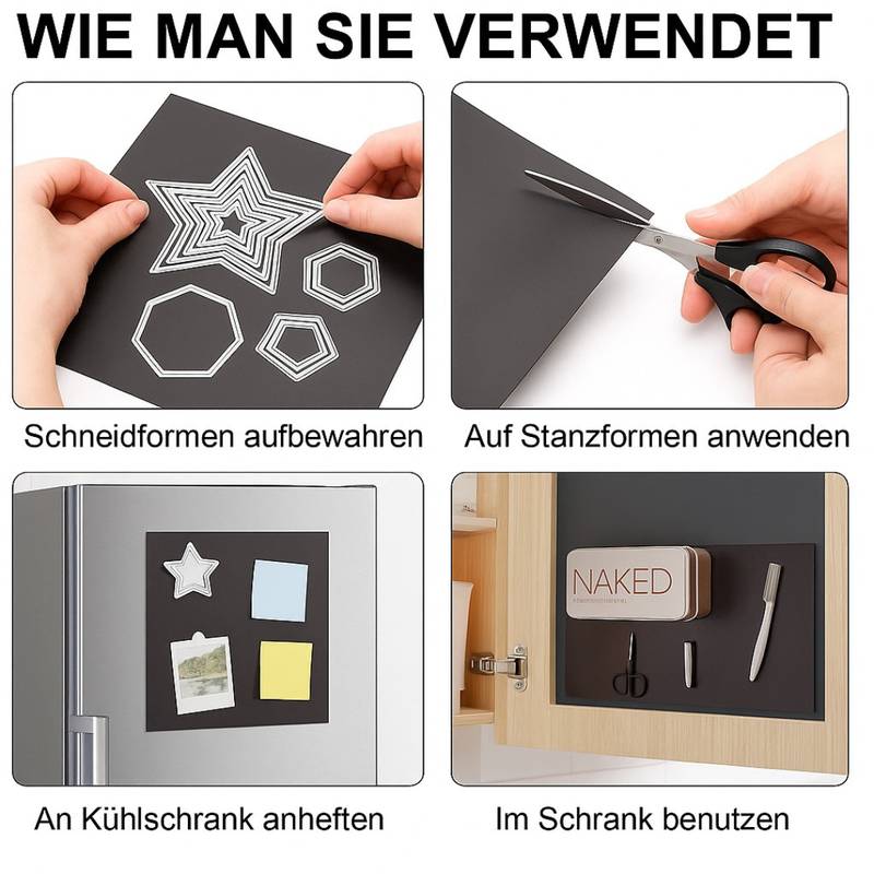 1 Stück Magnetfolie A4 0,9 mm Selbstklebend 3M – Flexible Gummi-Magnetplatte Zuschneidbar – Stark haftend-1