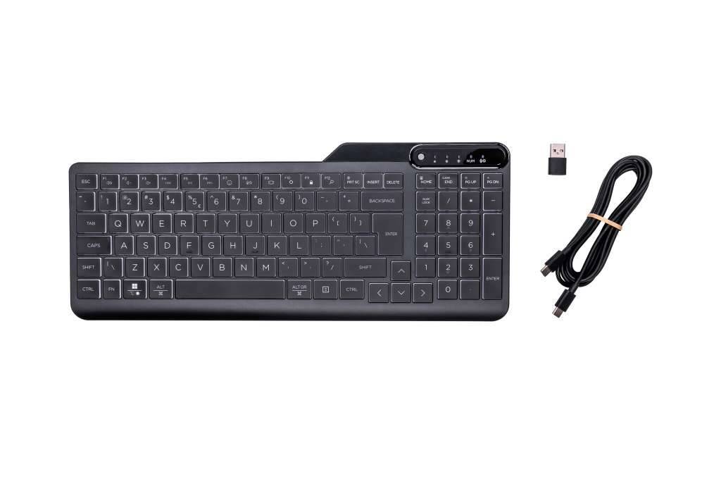 HP 400 - Tastatur - kompakte Größe, 2-Zonen-Layout, 12 programmierbare Tasten, Multi-Device - TL: US, QWERTY-0