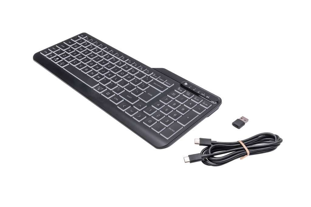 HP 400 - Tastatur - kompakte Größe, 2-Zonen-Layout, 12 programmierbare Tasten, Multi-Device - TL: US, QWERTY-1