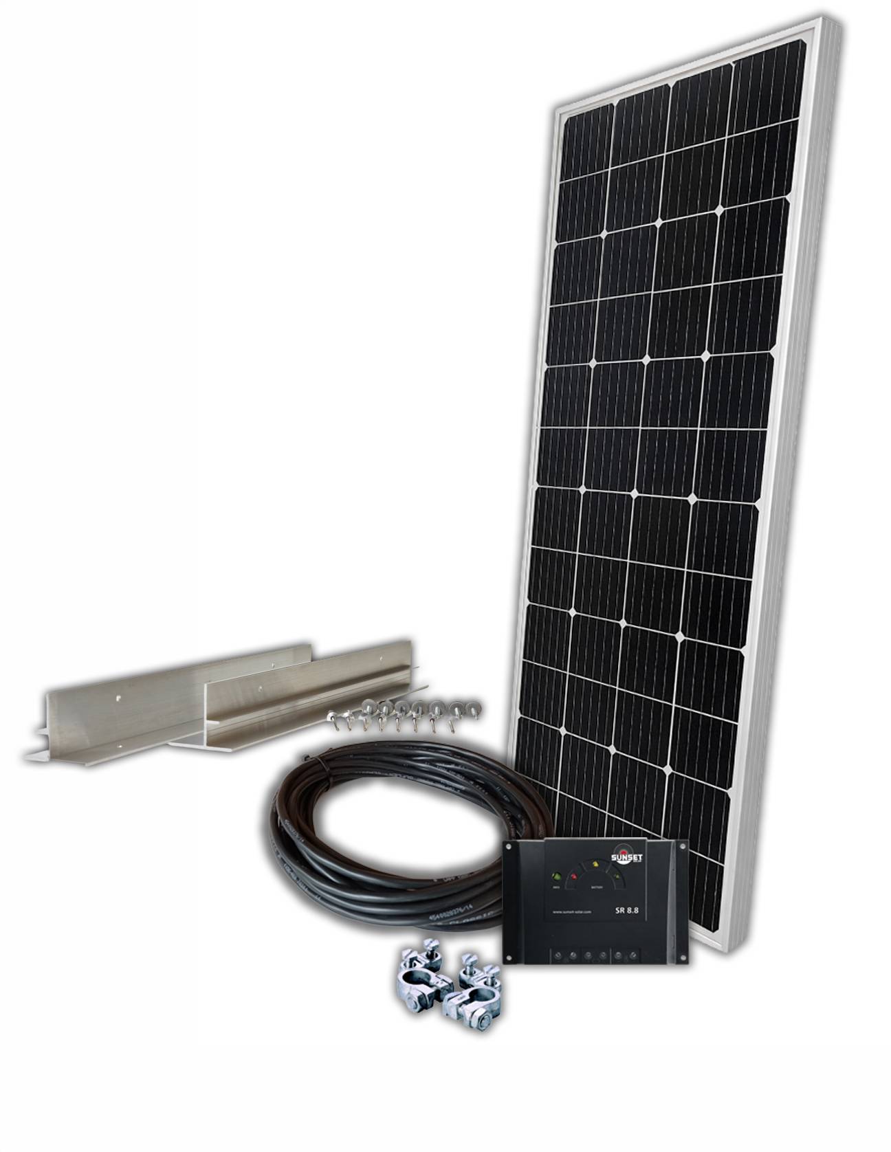SUNkit®Solarstrom-Set 130 Watt, 12 V mit Caravan-Halterung-0