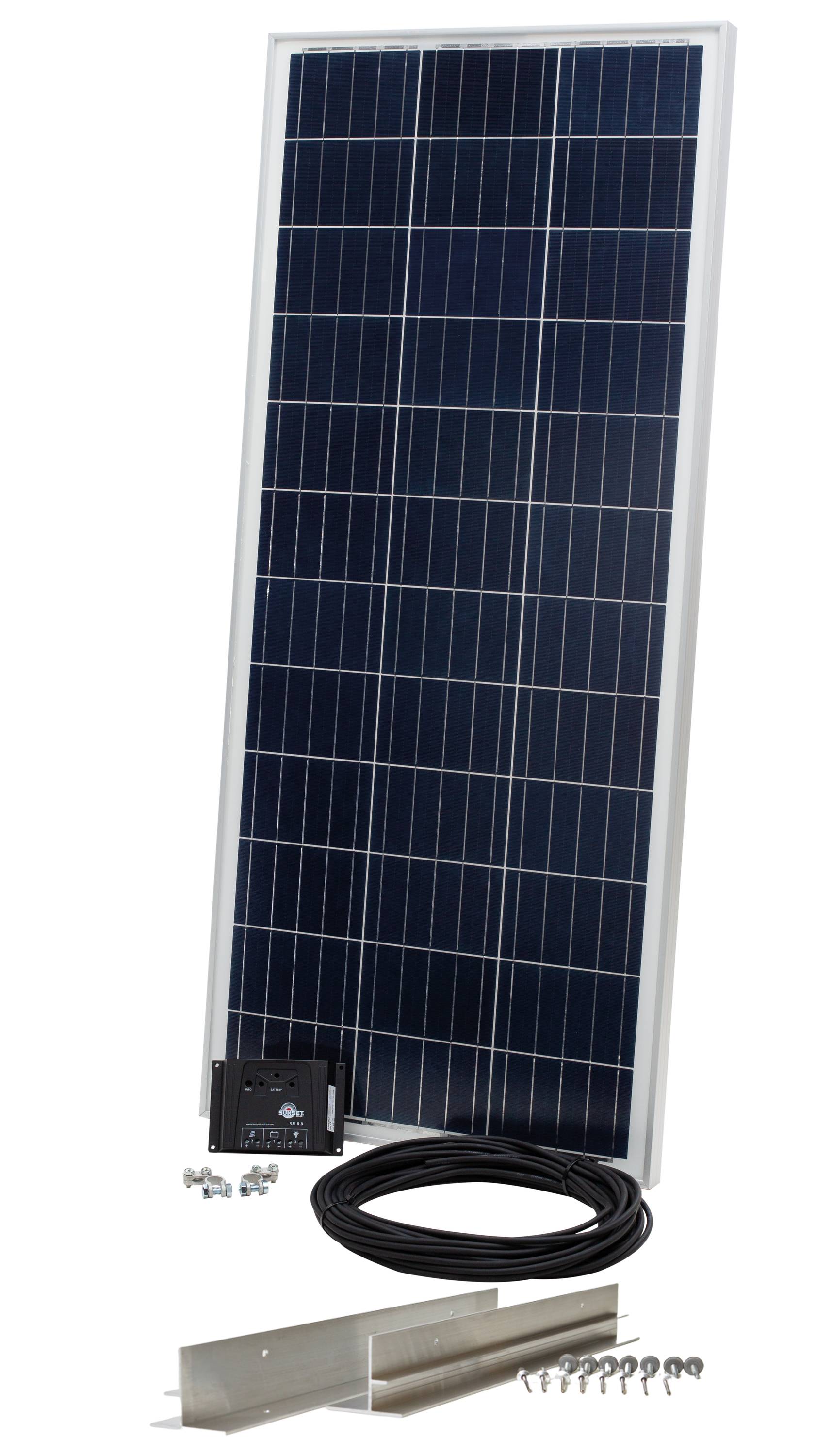SUNkit®Solarstrom-Set 100 Watt, 12 V mit Caravan-Halterung-0
