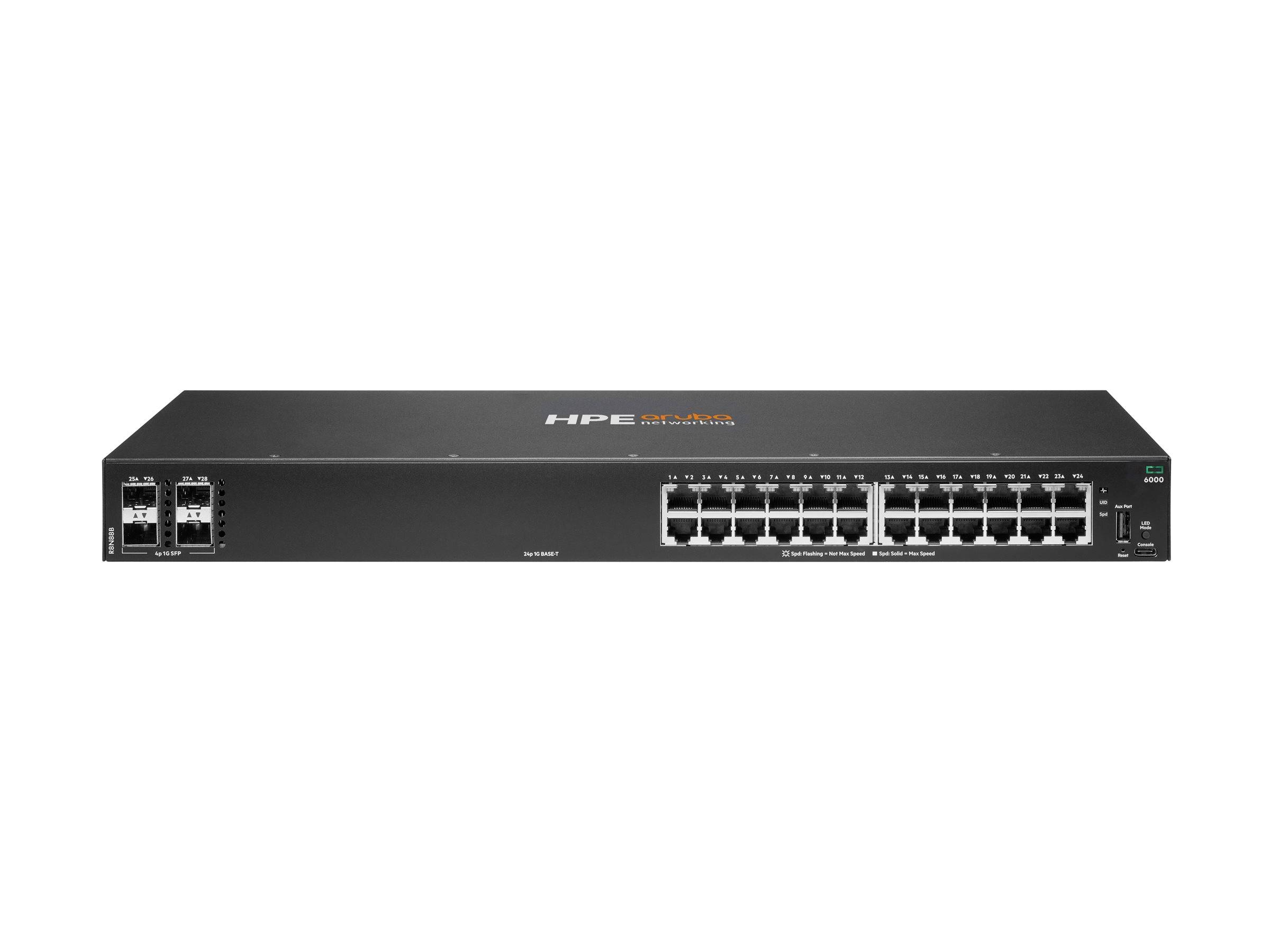 HPE Aruba Networking CX 6000 24p 10M/100M/1G 4p SFP 1G Switch - Switch - managed - 24 x 10/100/1000-1