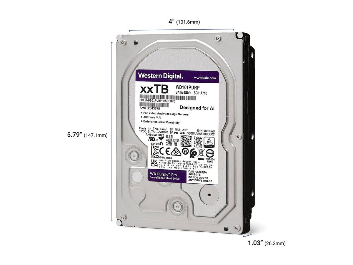 WD Purple Pro WD122PURP - Festplatte - 12 TB - intern - 3.5" (8.9 cm)-3