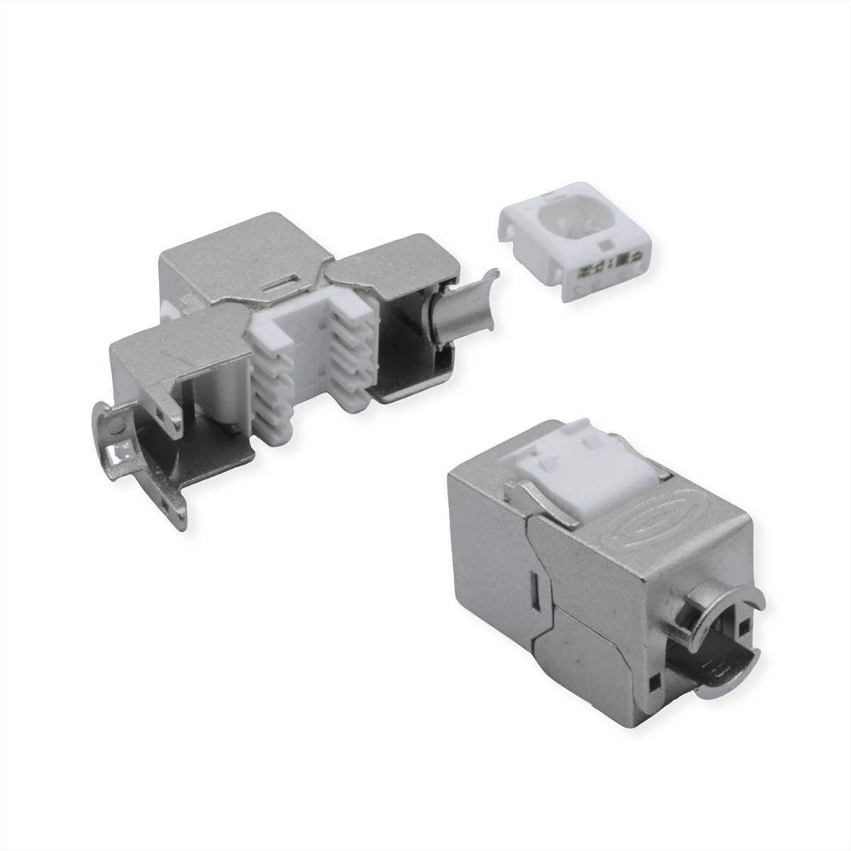 ROLINE Cat.6A (Class EA) Keystone, RJ-45, geschirmt, werkzeuglos, GHMT, silberfarben-2