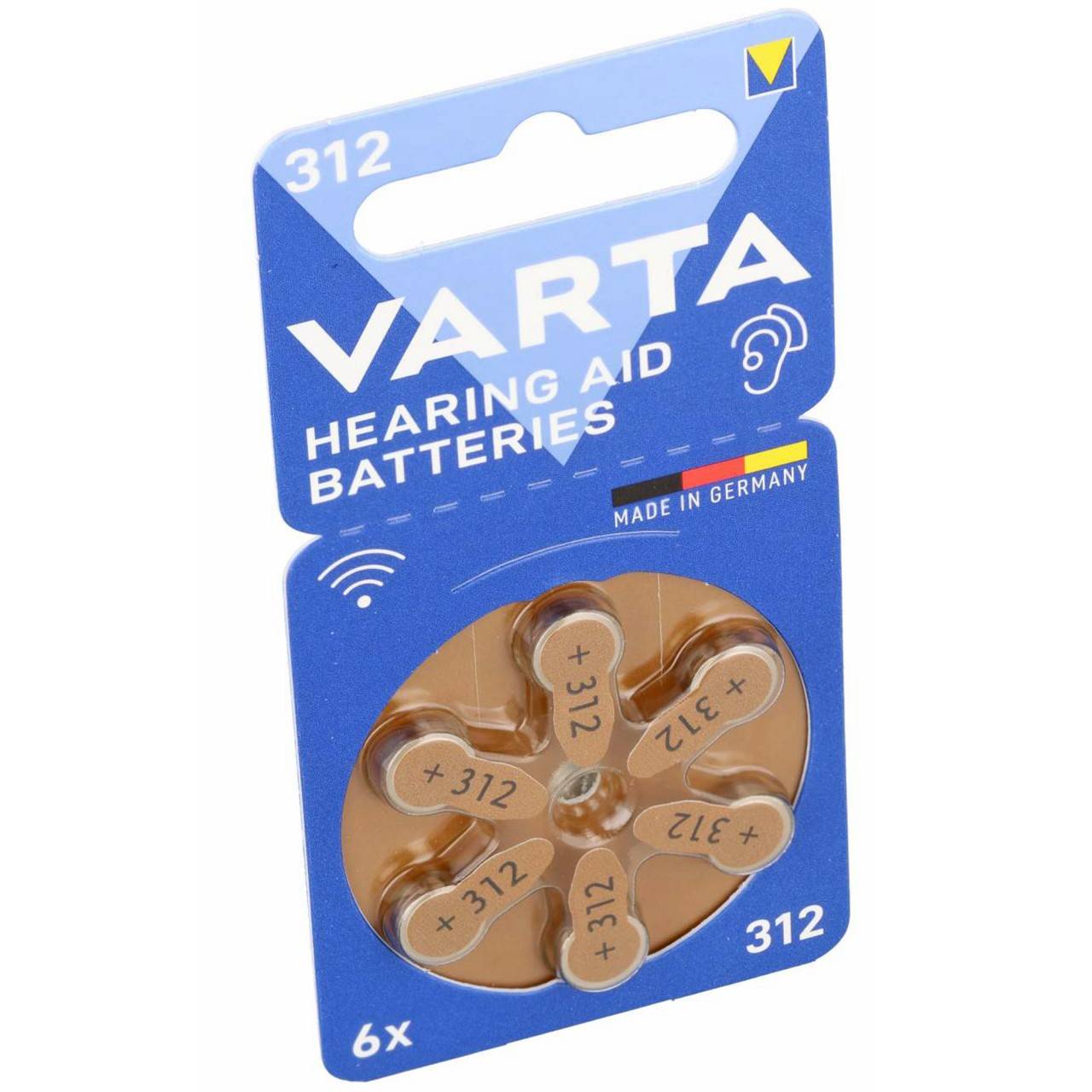 10 Stück Varta Batterie Zinc Air, 312, 1.4V Retail Blister (6-Pack) Hörgerätebatterie-1