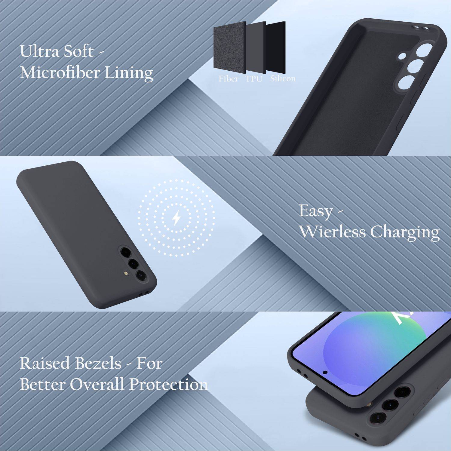 Cadorabo Schutzhülle für Samsung Galaxy A36 Hülle in Schwarz Handyhülle Case Cover TPU Etui-2