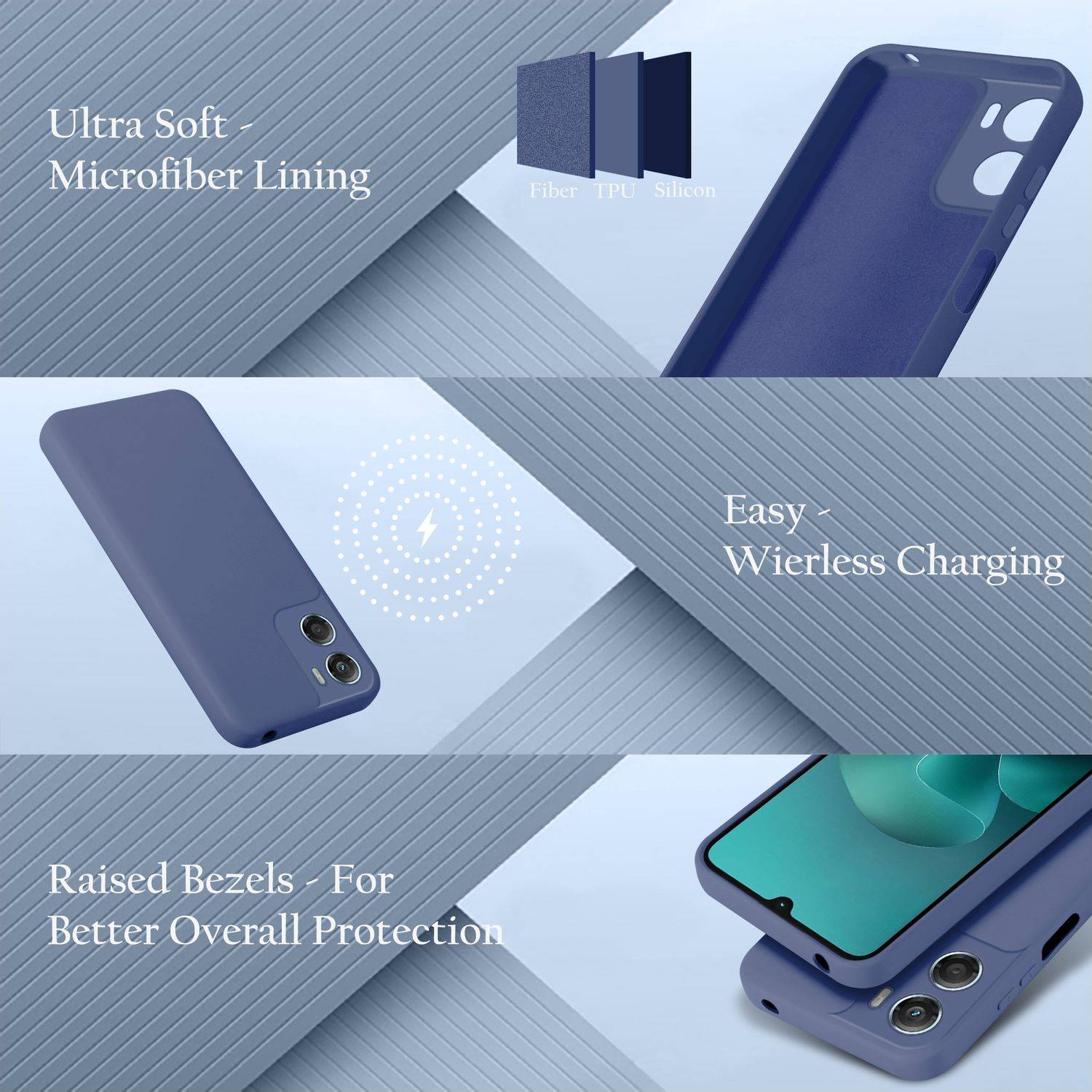 Cadorabo Schutzhülle für Motorola Moto G06 Hülle in Blau Handyhülle Case Cover TPU Etui-2