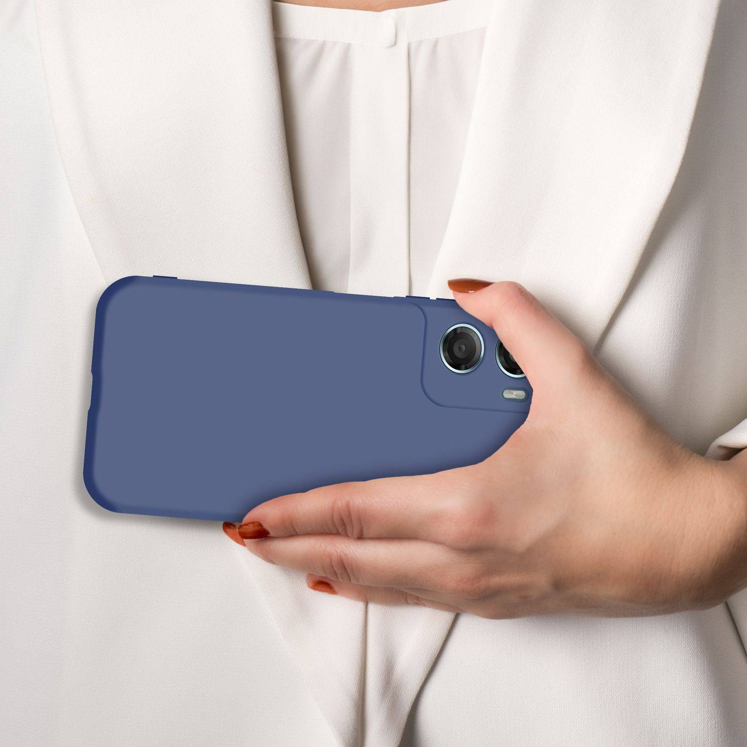 Cadorabo Schutzhülle für Motorola Moto G06 Hülle in Blau Handyhülle Case Cover TPU Etui-3