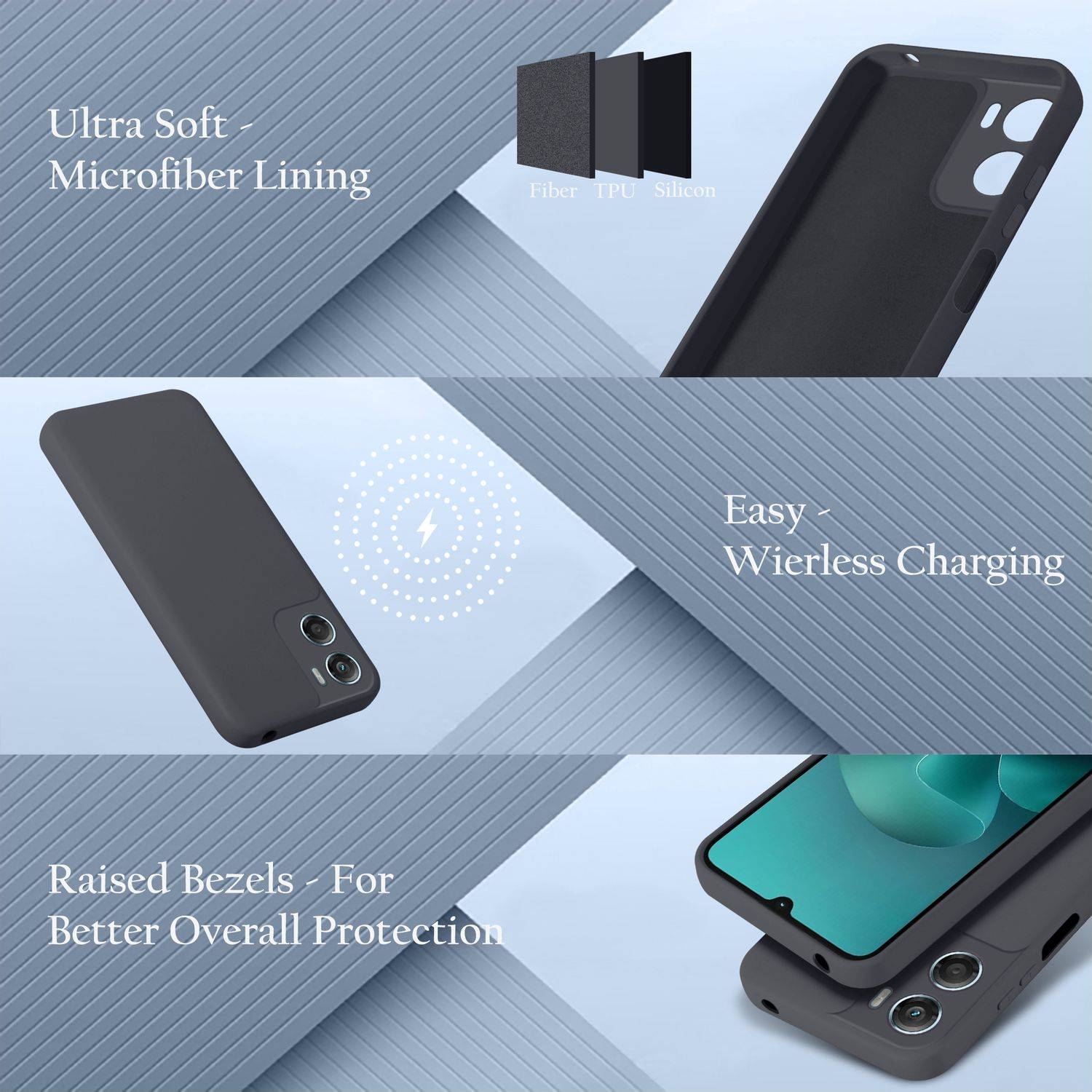 Cadorabo Schutzhülle für Motorola Moto G06 Hülle in Schwarz Handyhülle Case Cover TPU Etui-2