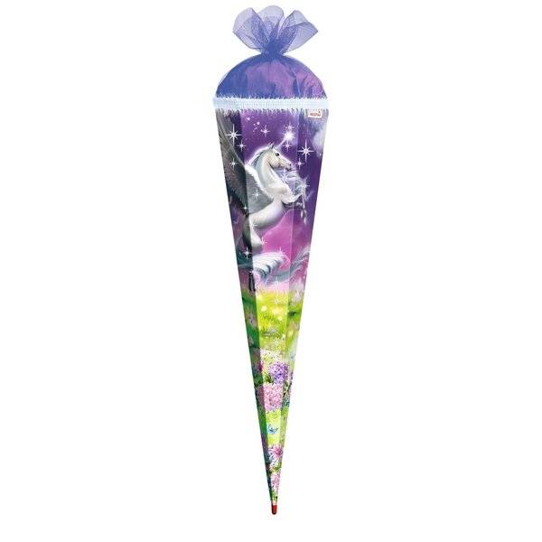Schultüte Magic Pegasus - eckig 85 cm mit Glitter-1