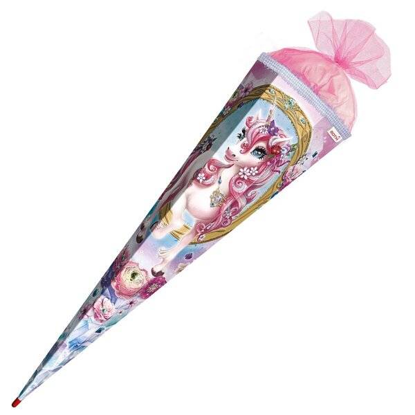 Schultüte Einhorn - eckig 85 cm Beauty mit Glitzer