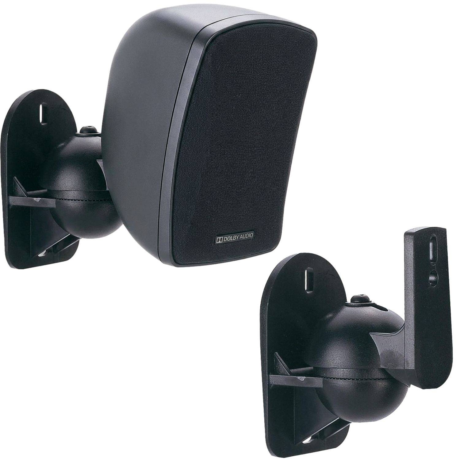 2x Lautsprecher-Wandhalterung Schwarz-1