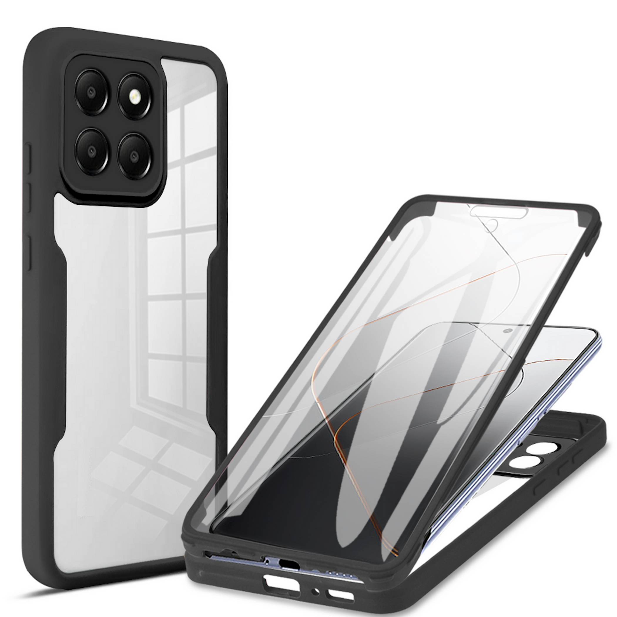 360 Grad Handyhülle für Xiaomi 17 mit Display & Kameraschutz Bumper Schwarz-0