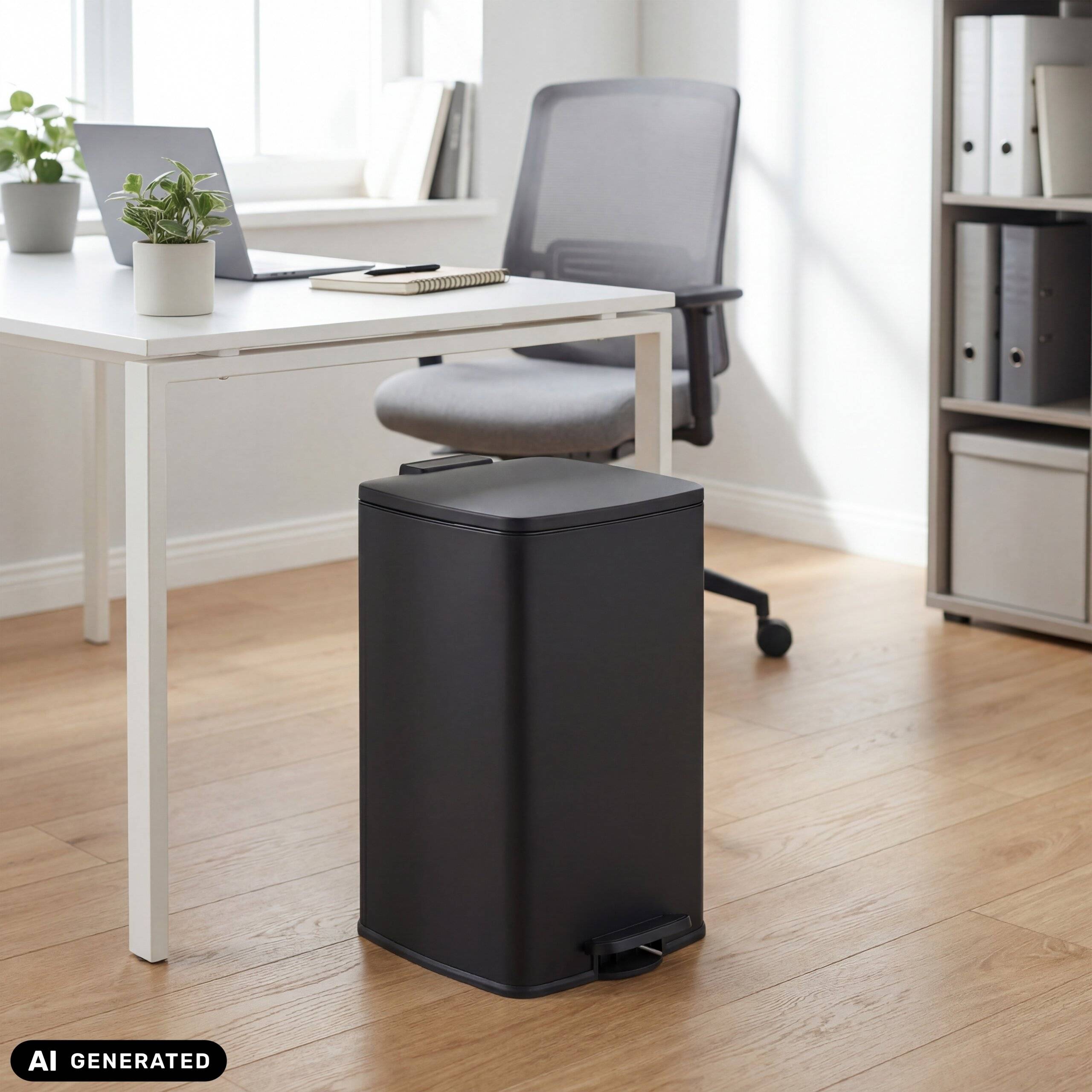 Abfallsammler Mülleimer Clean Step 3 50L schwarz matt hjh OFFICE-3