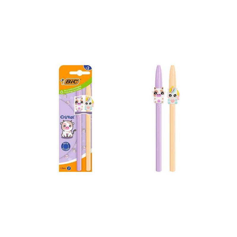BIC Kugelschreiber Cristal Pastel Figurines, lila & rot-0