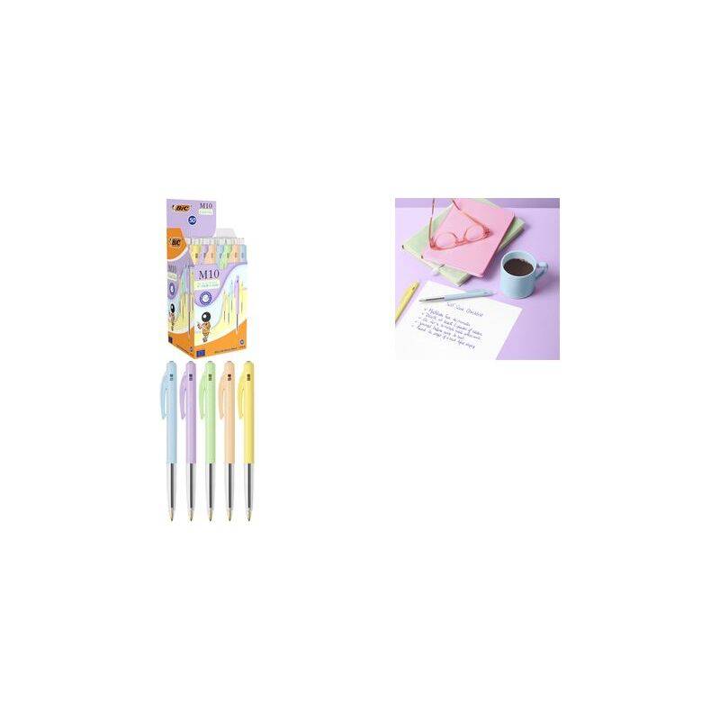 BIC Druckkugelschreiber M10 Pastel, 50er Box-0