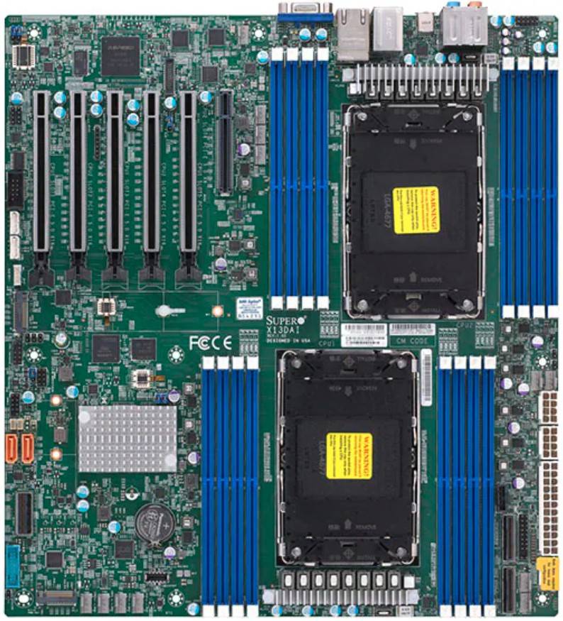 SUPERMICRO X13DAI-T - Motherboard - E-ATX - LGA4677 Socket-E - 2 Unterstützte CPUs - Intel C741 Chipsatz - USB 3.2 Gen 1-1