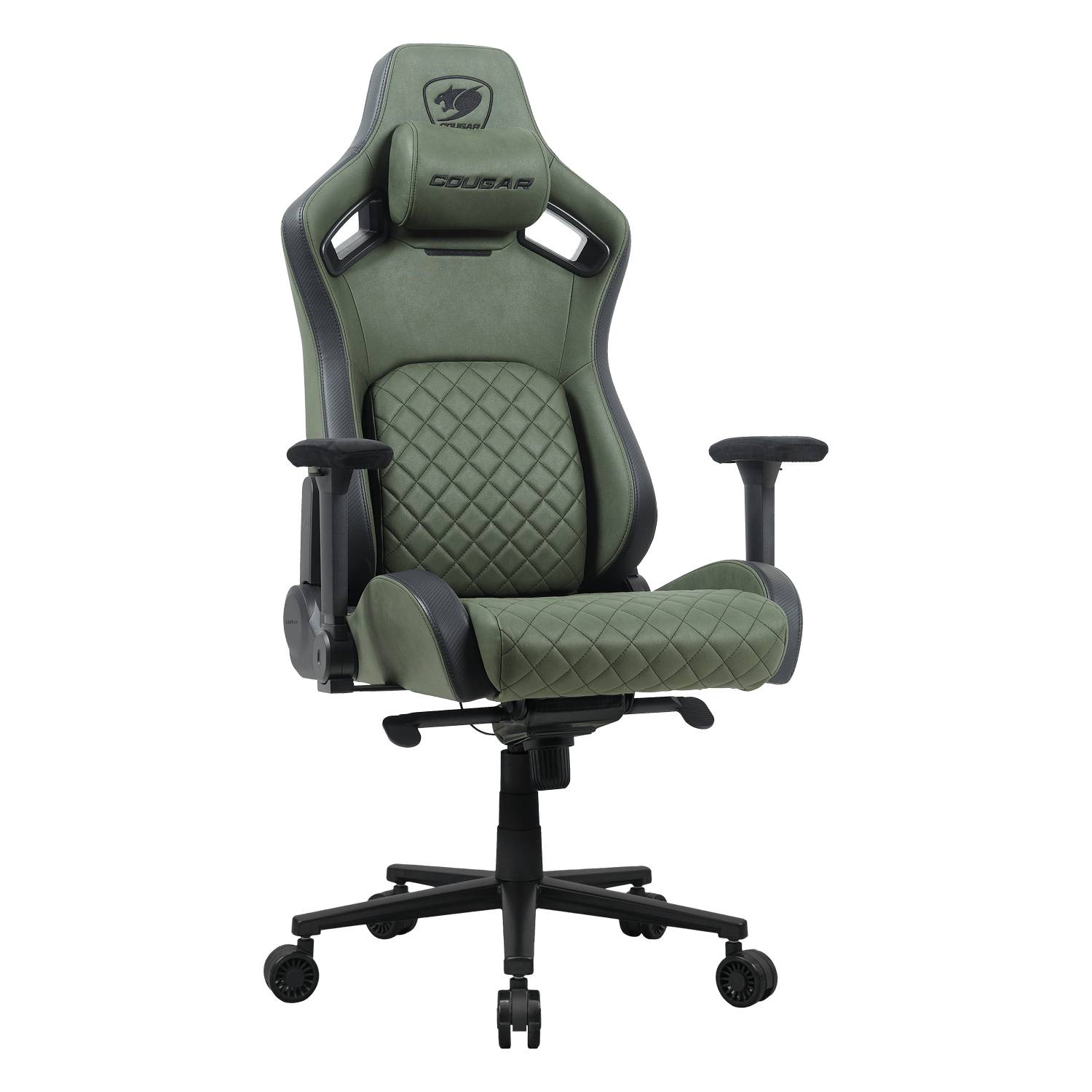 COUGAR DEFENSOR S ARMY GREEN F, Universal-Gamingstuhl, 150 kg, Gepolsterter Sitz, Gepolsterte Rückenlehne, Schwarz, Schw-1