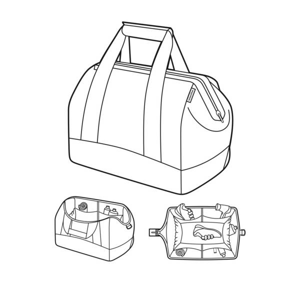 Reisenthel Allrounder L, Unisex, Schultertasche, Reißverschluss, Schwarz, Einfarbig, Schwarz