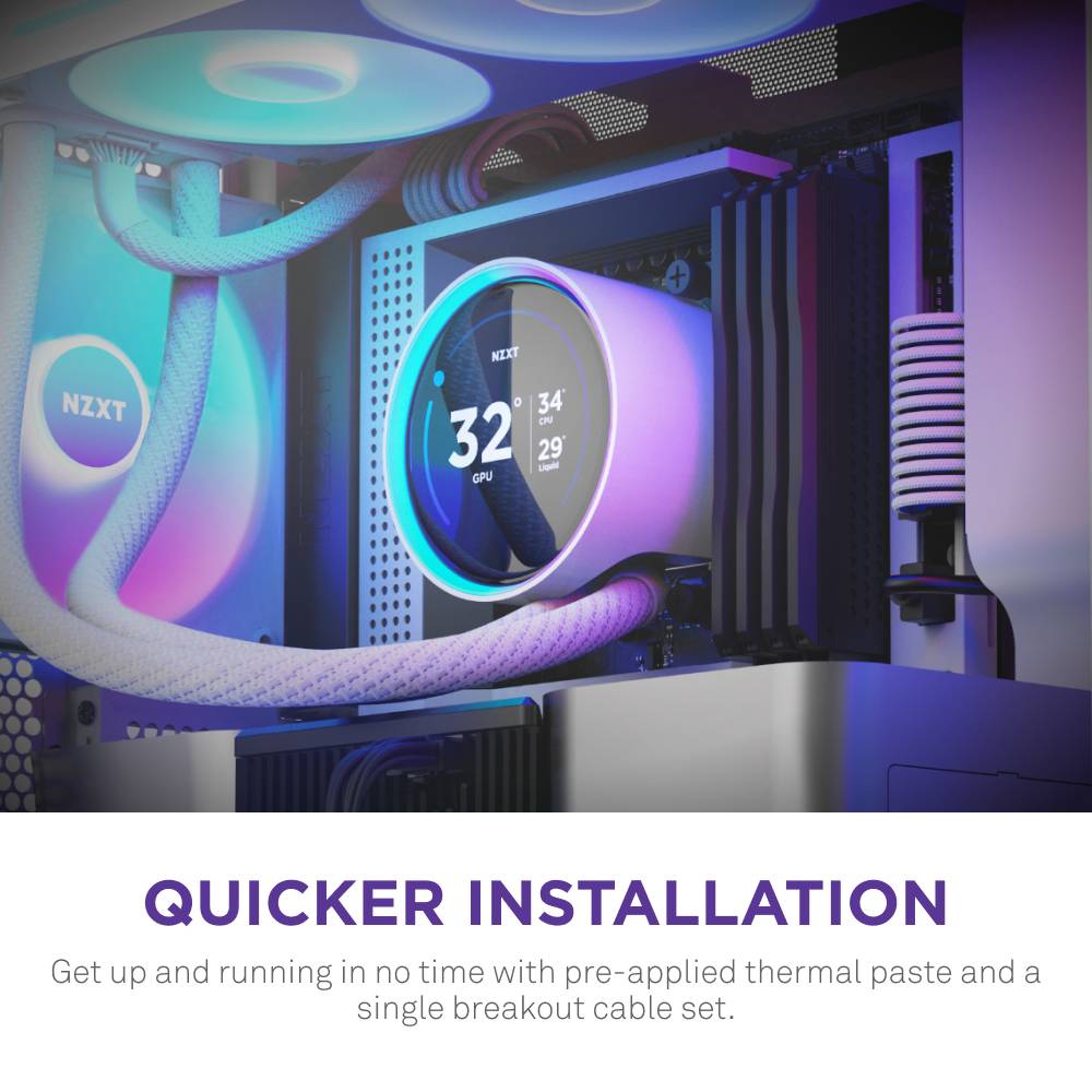 NZXT Kraken Elite 420 RGB, All-in-One-Flüssigkeitskühler, 14 cm, Weiß-3