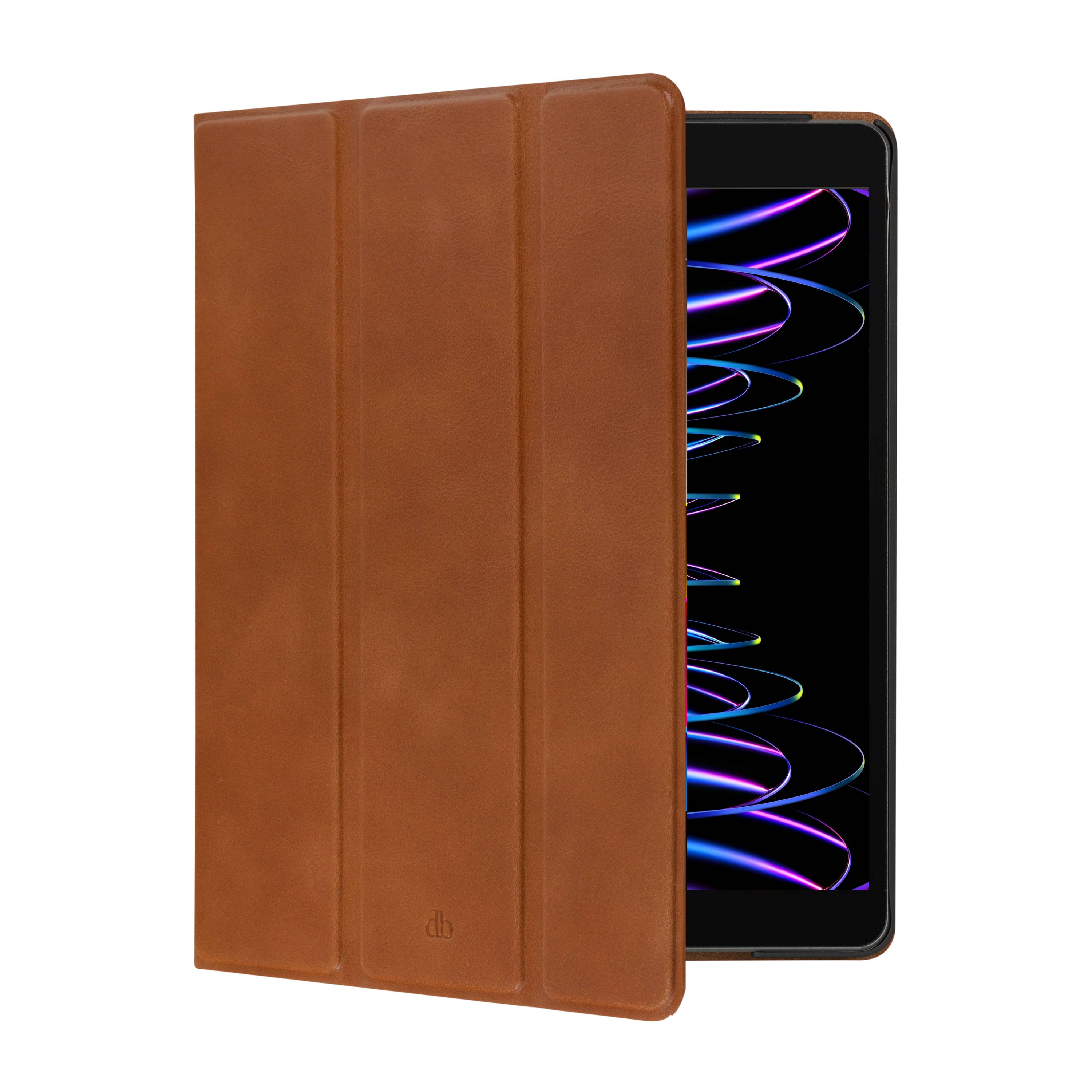 dbramante1928 Risskov - Flip-Hülle für Tablet - genarbtes Leder - Hellbraun (10.9" - 11")-4