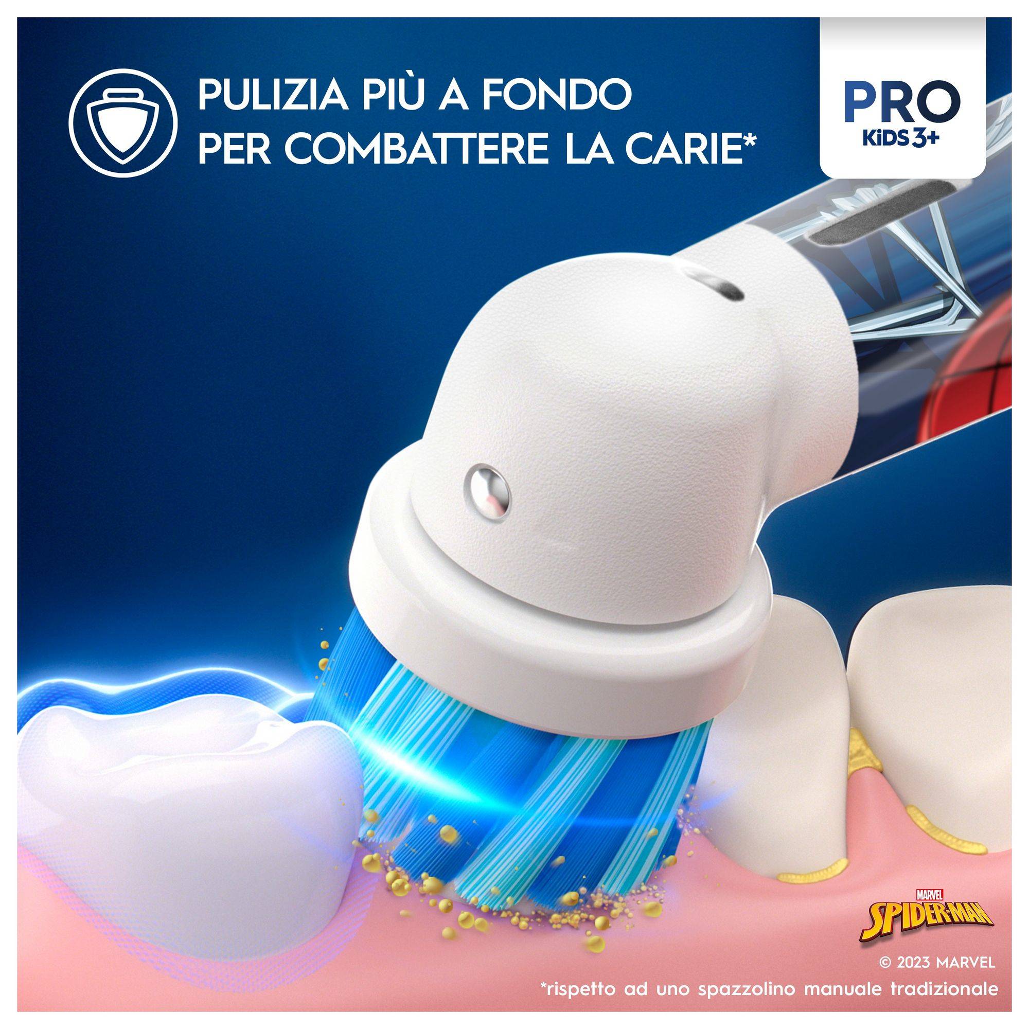 Oral-B Vitality Pro Kids Spiderman, Kind, Rotierende-vibrierende Zahnbürste, Tägliche Pflege, Sensibel, Super sensitive,-4