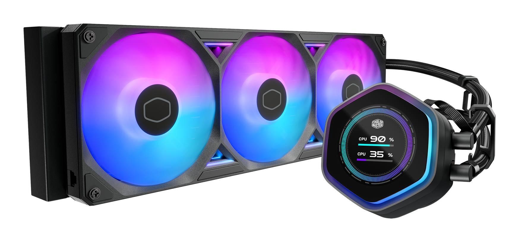 Cooler Master Atmos II LCD Black 360mm Radiator 3x 120mm Sickleflow-1