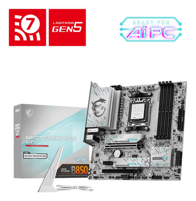 MSI B850M GAMING PLUS WIFI - Motherboard - micro ATX - Socket AM5 - AMD B850 Chipsatz - USB-C 3.2 Gen2, USB 3.2 Gen 1 --0