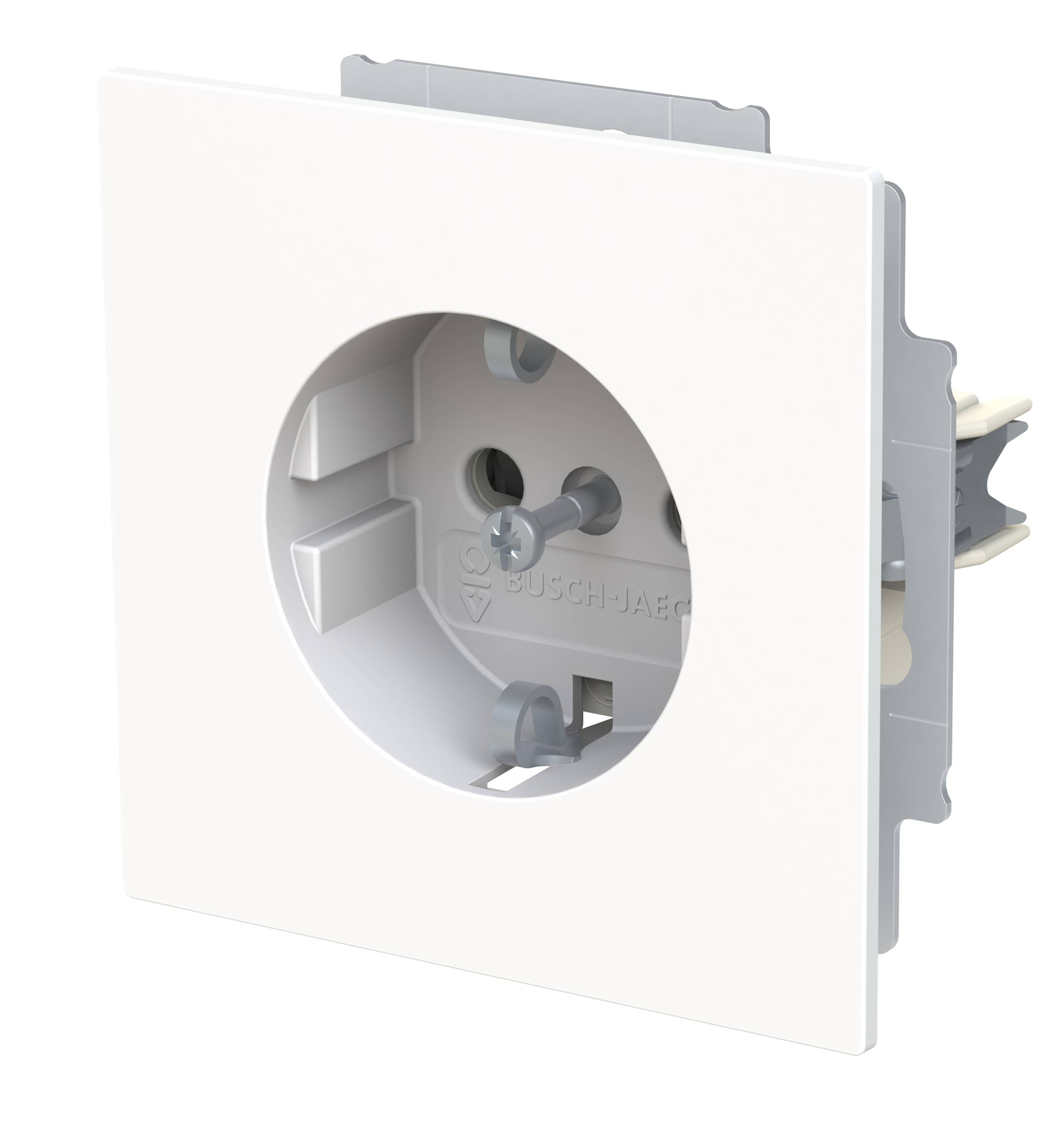 BUSCH JAEGER - Busch-Jaeger 2CKA002013A5521, Schuko, 2P+E, Schrauben, Wand, Weiß, Thermoplast-1