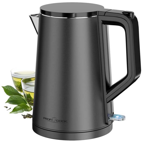 CLATRONIC - ProfiCook PC-WK 1290, 1,5 l, 2200 W, Anthrazit, Überhitzungsschutz
