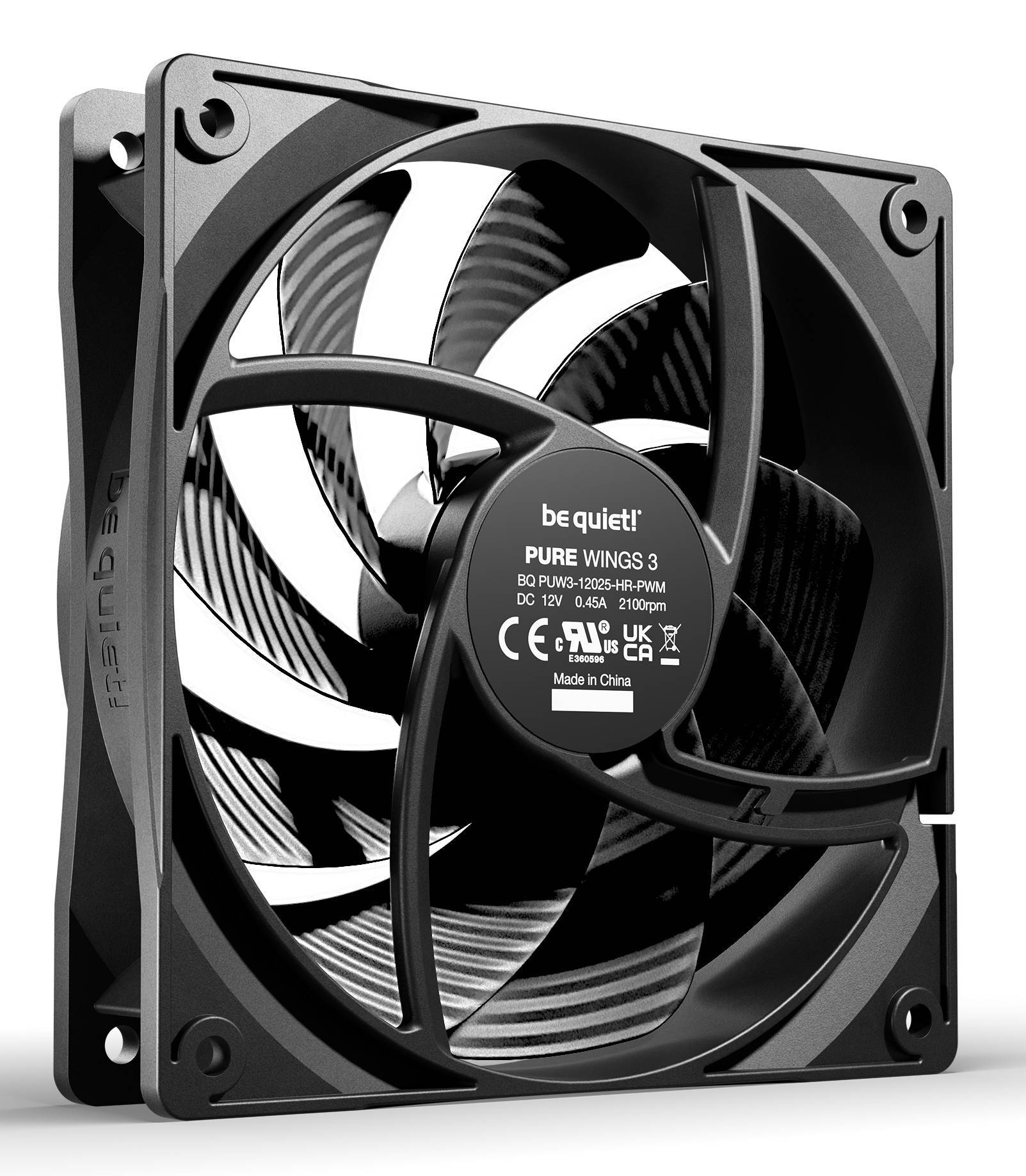 be quiet! Pure Wings 3 120 mm PWM high-speed Triple Pack, Ventilator, 12 cm, 2100 RPM, 101,2 m³/h, Schwarz-3
