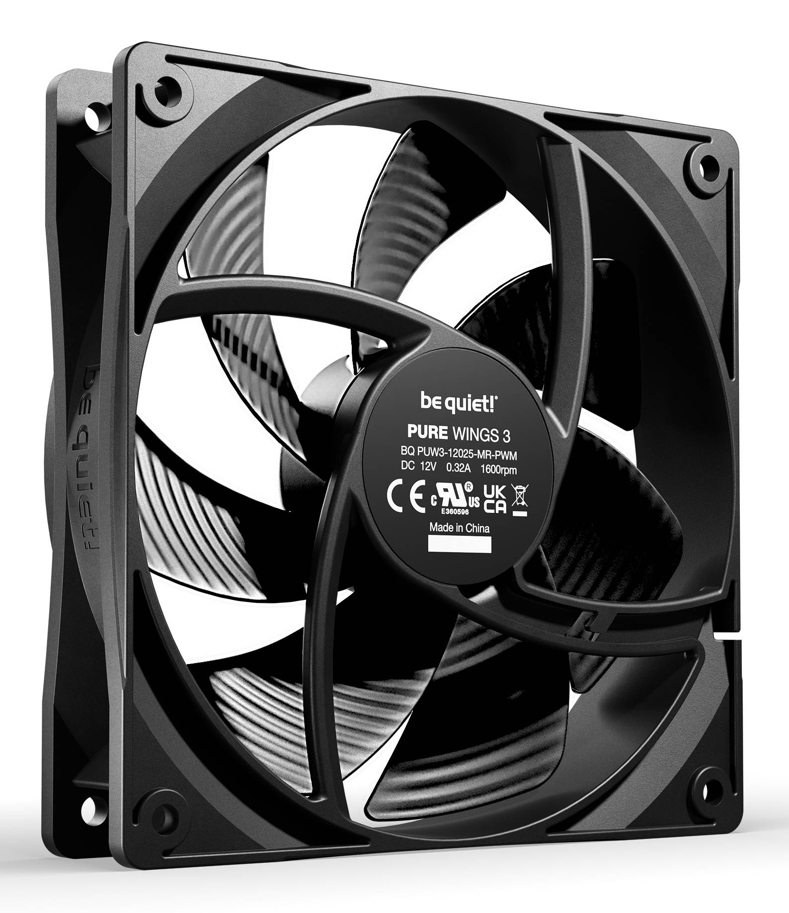 be quiet! Pure Wings 3 120 mm PWM Triple Pack, Ventilator, 12 cm, 1600 RPM, 84,8 m³/h, Schwarz-3