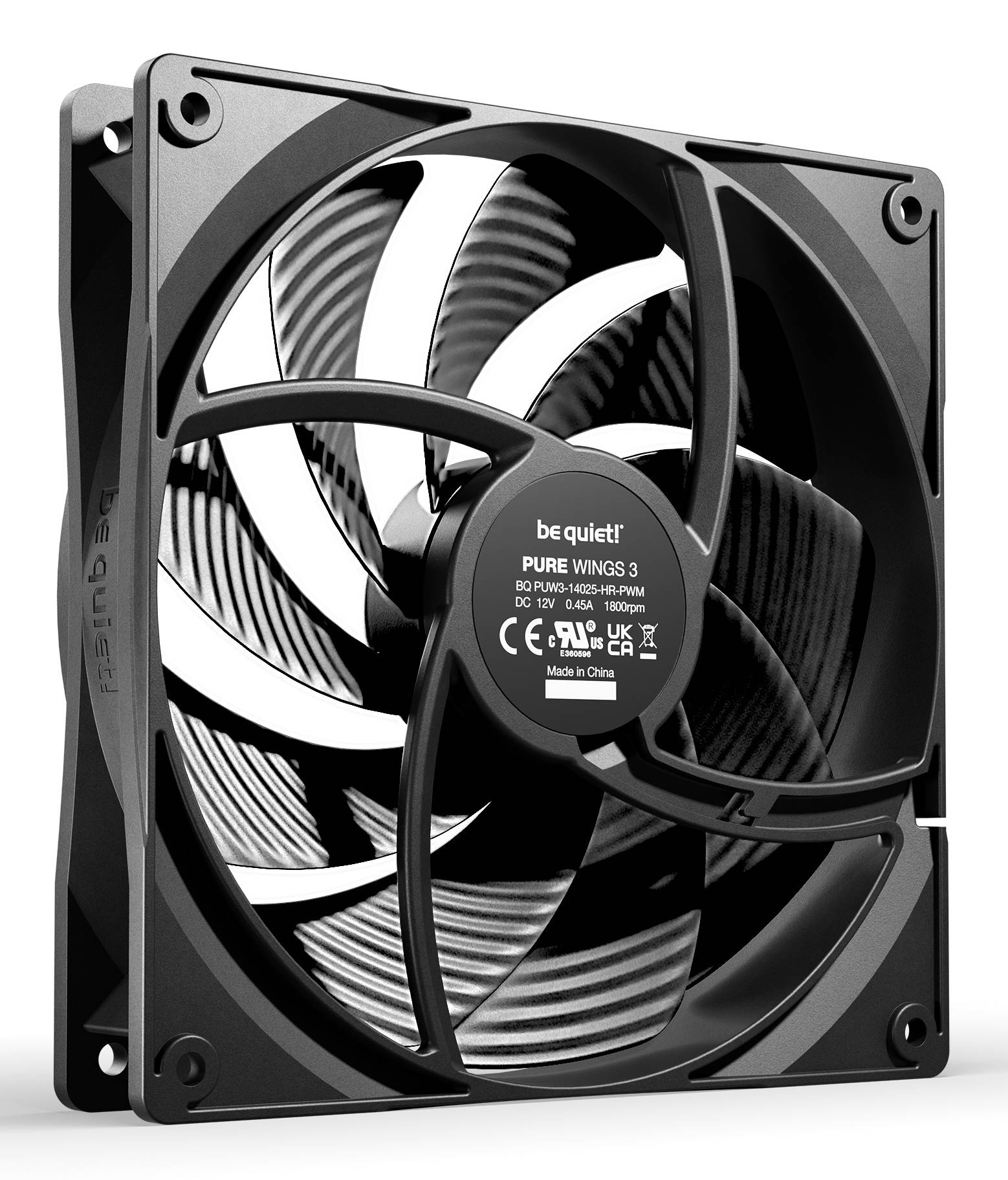 be quiet! Pure Wings 3 140 mm PWM high-speed Triple Pack, Ventilator, 14 cm, 1800 RPM, 122,6 m³/h, Schwarz-3