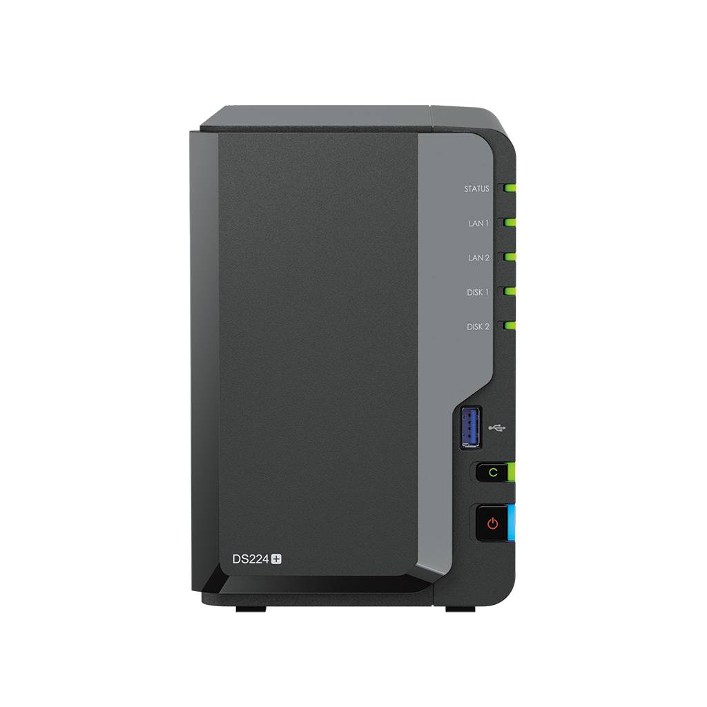 Synology DiskStation DS224+. Typ: NAS. Gehäusetyp: Desktop. Geräteklasse: Home & Home Office. Prozessorfamilie: Intel® C-0