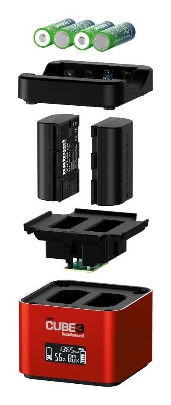 Hähnel Doppelladegerät Pro Cube 3 - Canon mit LCD-Display retail - Ladegerät - Lithium-Ionen (Li-Ion)-4