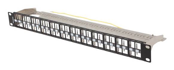 Lanberg PPKS-1248-B, Patch-Panel, Galvanisiertes Stahl, Schwarz, 480 g-0